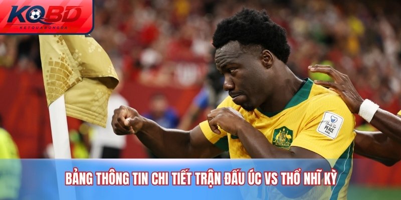 Bảng thông tin chi tiết trận đấu Úc vs Thổ Nhĩ Kỳ
